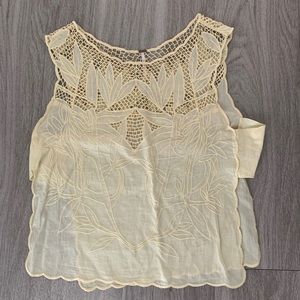 Free People yellow lace top